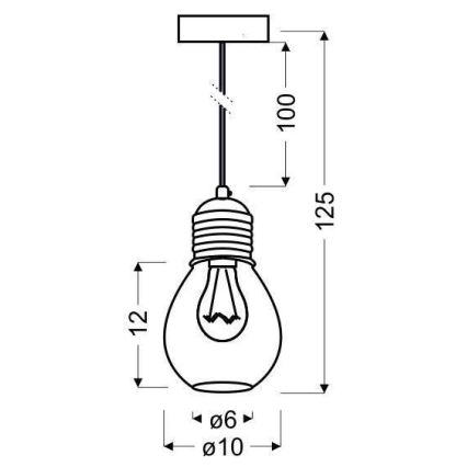 Suspension avec fil GLIVA 1xE27/60W/230V