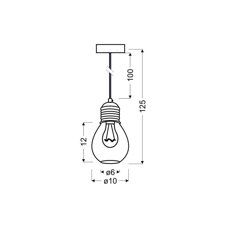 Suspension avec fil GLIVA 1xE27/60W/230V