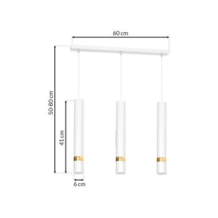 Suspension avec fil JOKER 3xGU10/25W/230V blanc