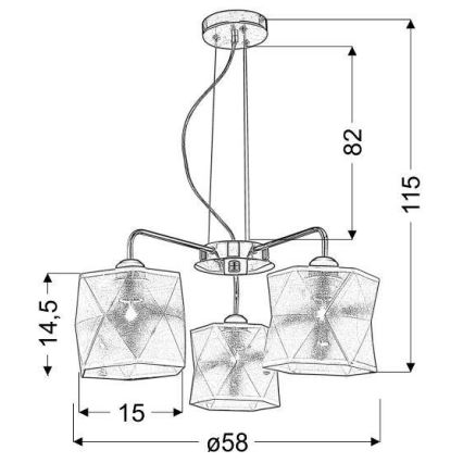 Suspension avec fil NOSJA 3xE27/40W/230V