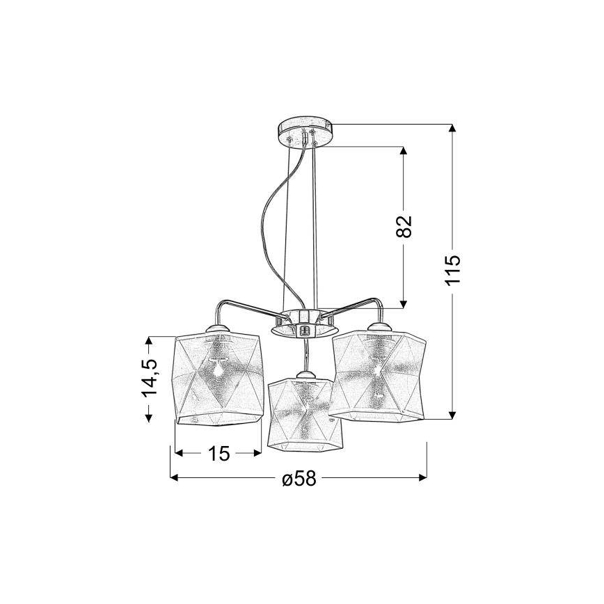 Suspension avec fil NOSJA 3xE27/40W/230V