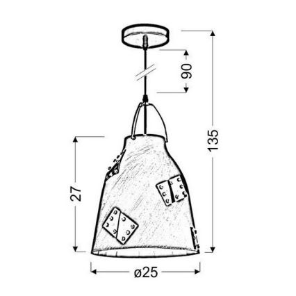 Suspension avec fil PATCH 1xE27/60W/230V