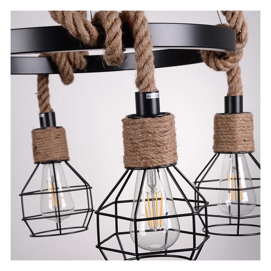 Suspension avec fil ROPE ALEGRA 4xE27/10W/230V