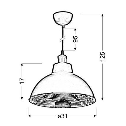 Suspension avec fil SCRIMI 1xE27/60W/230V