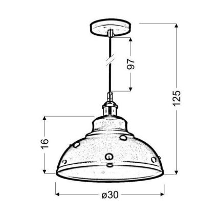 Suspension avec fil SCRIMI 1xE27/60W/230V