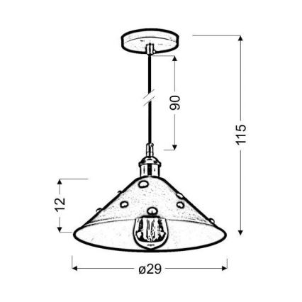 Suspension avec fil SCRIMI 1xE27/60W/230V