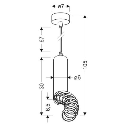 Suspension avec fil TUBA 1xGU10/50W/230V blanc