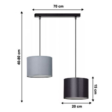 Suspension avec fil TUZ 2xE27/60W/230V