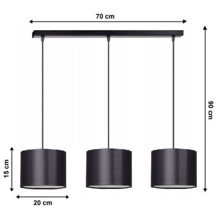 Suspension avec fil TUZ 3xE27/60W/230V