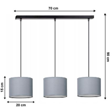 Suspension avec fil TUZ 3xE27/60W/230V