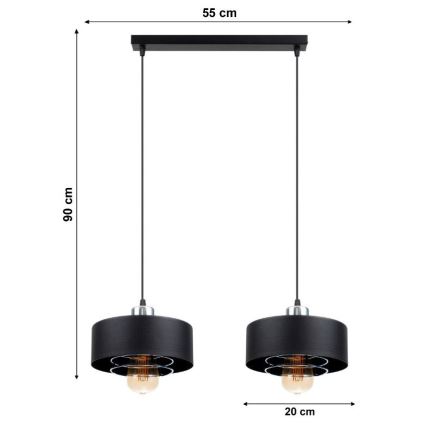 Suspension avec fil VEST 2xE27/60W/230V