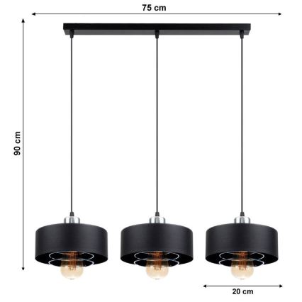 Suspension avec fil VEST 3xE27/60W/230V