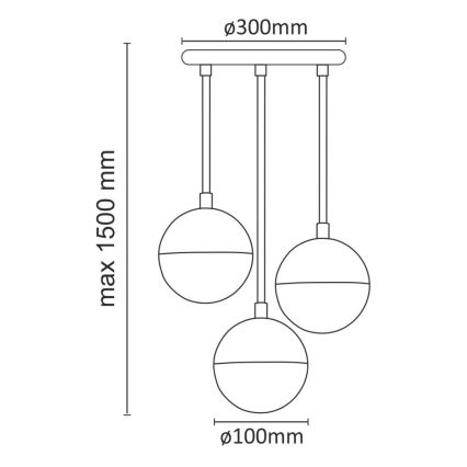 Suspension avec tige AMARILLO 3xG9/5W/230V