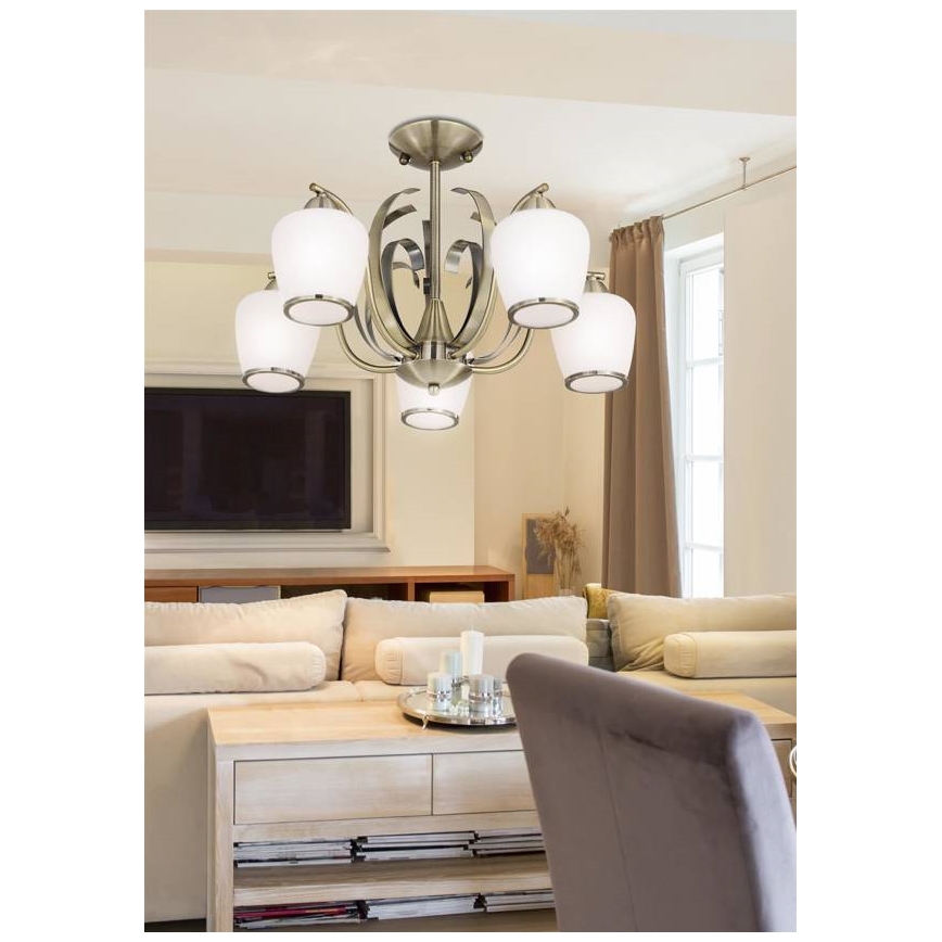 Suspension avec tige OPERA 5xE27/60W/230V