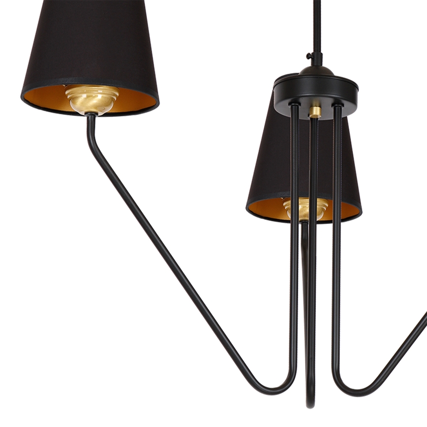 Suspension avec tige VICTORIA 3xE27/60W/230V noir