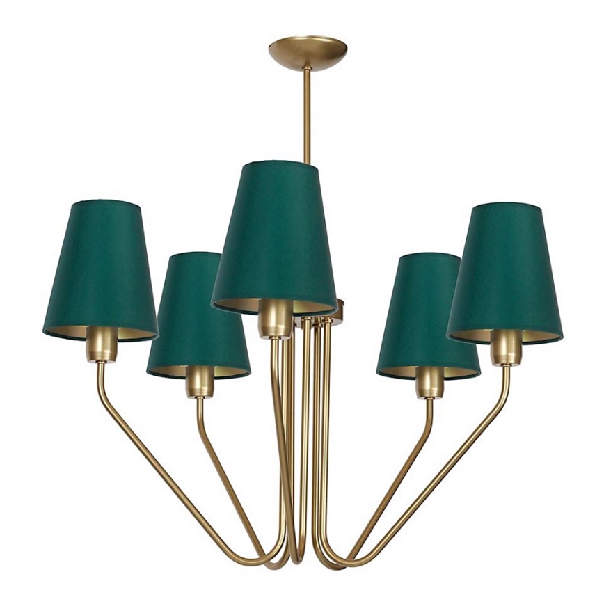 Suspension avec tige VICTORIA 5xE27/60W/230V vert