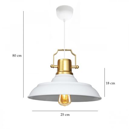 Suspension AYD 1xE27/40W/230V blanche/or