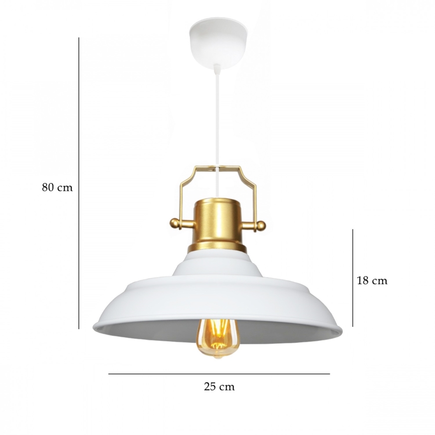 Suspension AYD 1xE27/40W/230V blanche/or