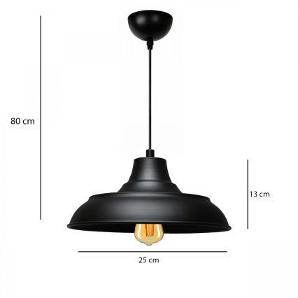 Suspension AYD 1xE27/40W/230V noire
