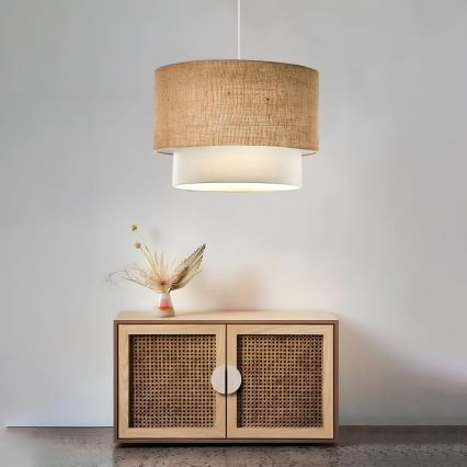 Suspension AYD sur câble 1xE27/15W/230V beige/blanc