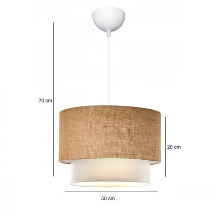 Suspension AYD sur câble 1xE27/15W/230V beige/blanc