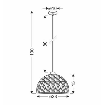 Suspension BALLI 1xE27/40W/230V beige