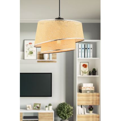 Suspension BARETTE 1xE27/60W/230V beige/chrome brillant