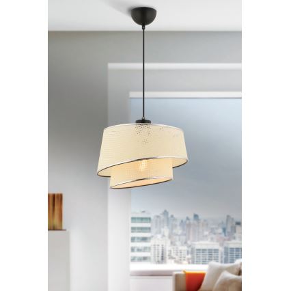 Suspension BARETTE 1xE27/60W/230V crème/chrom brillant