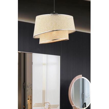 Suspension BARETTE 1xE27/60W/230V crème/chrome brillant