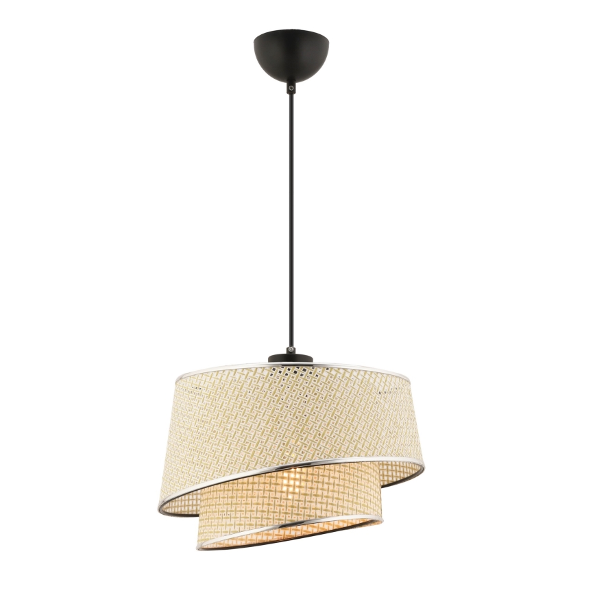 Suspension BARETTE 1xE27/60W/230V crème/chrome brillant