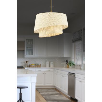 Suspension BARETTE 1xE27/60W/230V crème