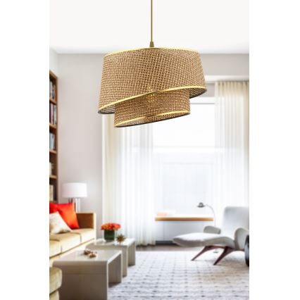 Suspension BARETTE 1xE27/60W/230V marron/or