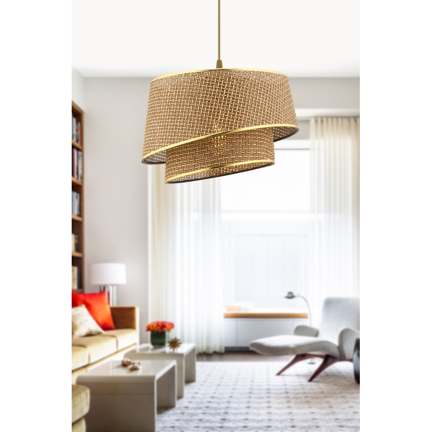 Suspension BARETTE 1xE27/60W/230V marron/or