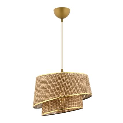 Suspension BARETTE 1xE27/60W/230V marron/or