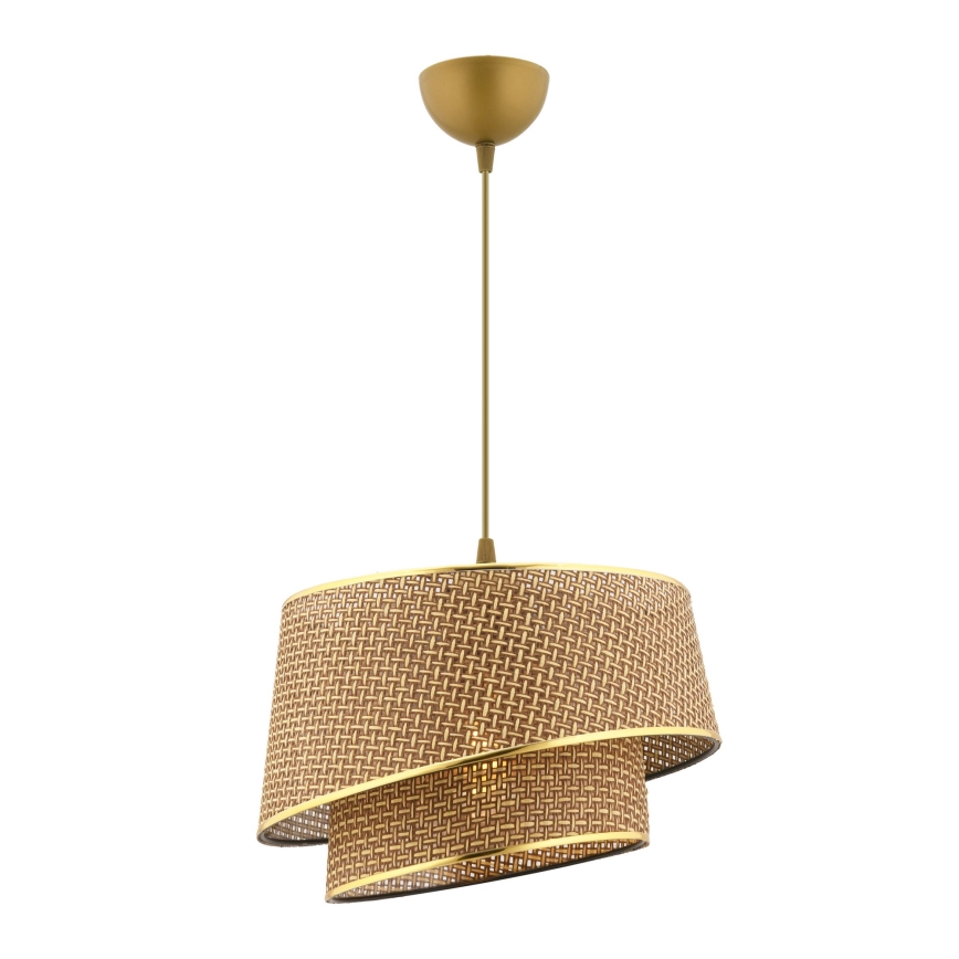Suspension BARETTE 1xE27/60W/230V marron/or