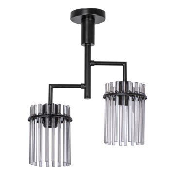 Suspension-barre 2xE27/60W/230V noir/fumé