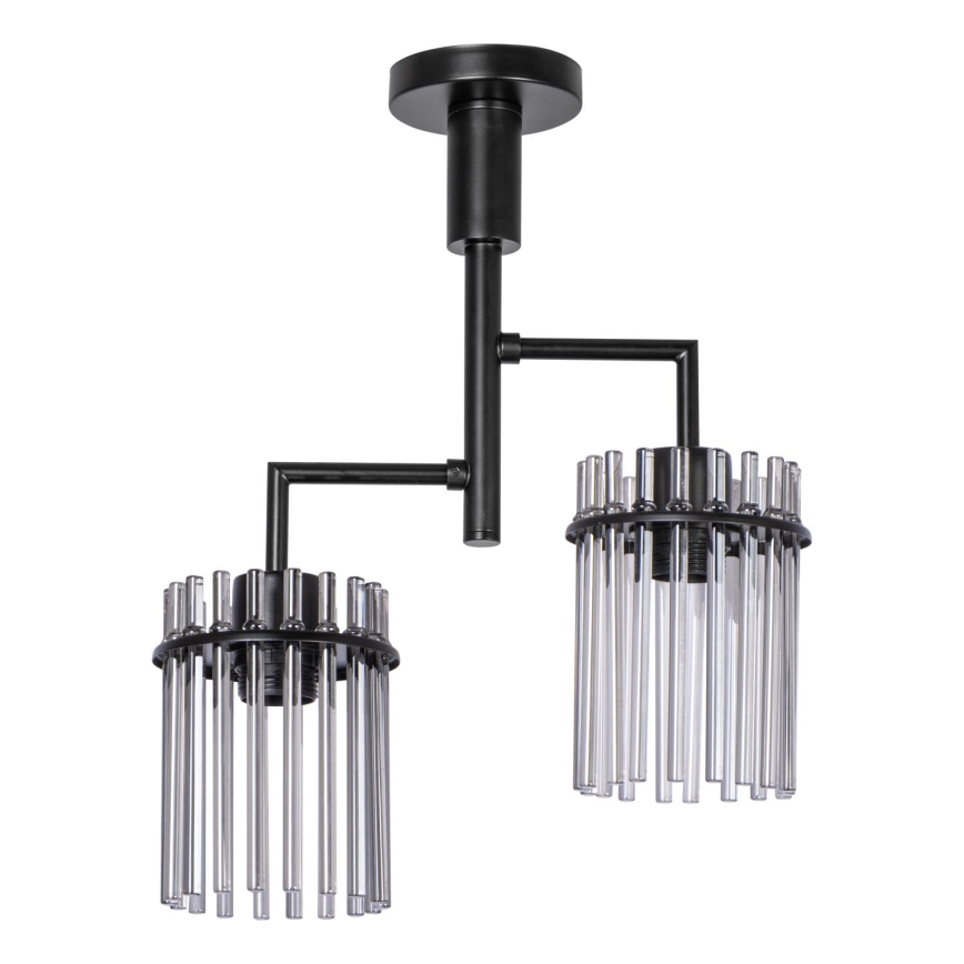 Suspension-barre 2xE27/60W/230V noir/fumé