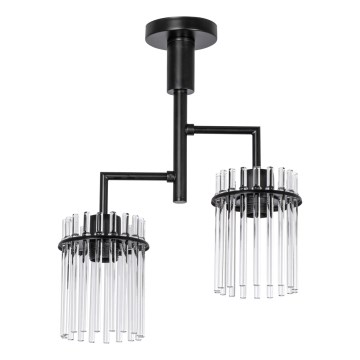 Suspension-barre 2xE27/60W/230V noir/transparent