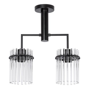 Suspension-barre 2xE27/60W/230V noir/transparent