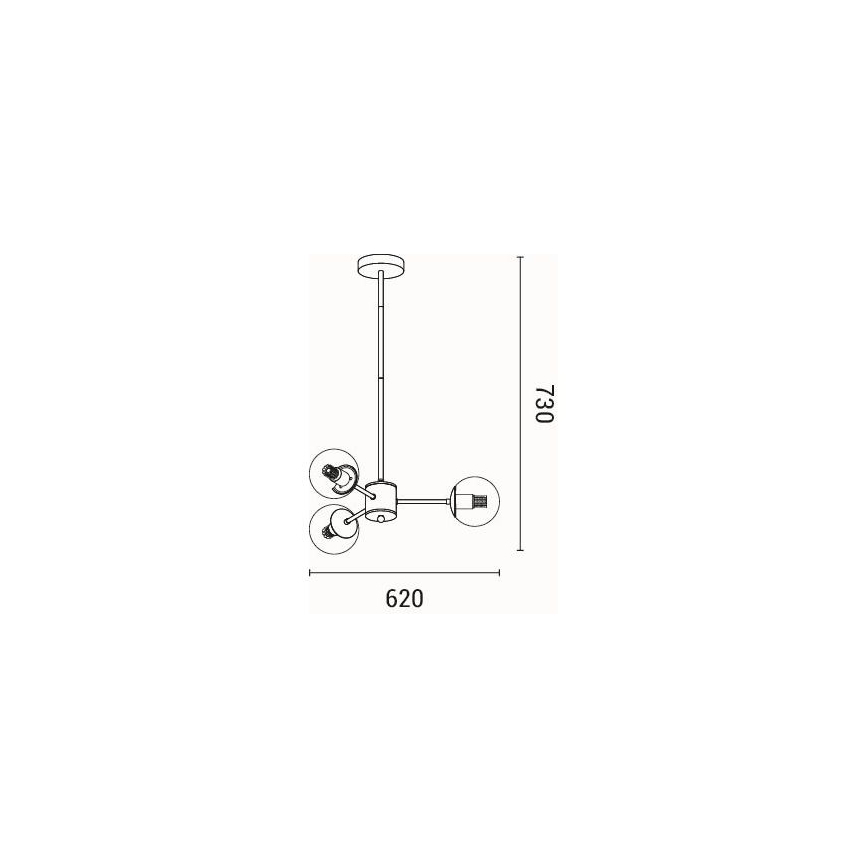 Suspension-barre 3xE27/40W/230V laiton