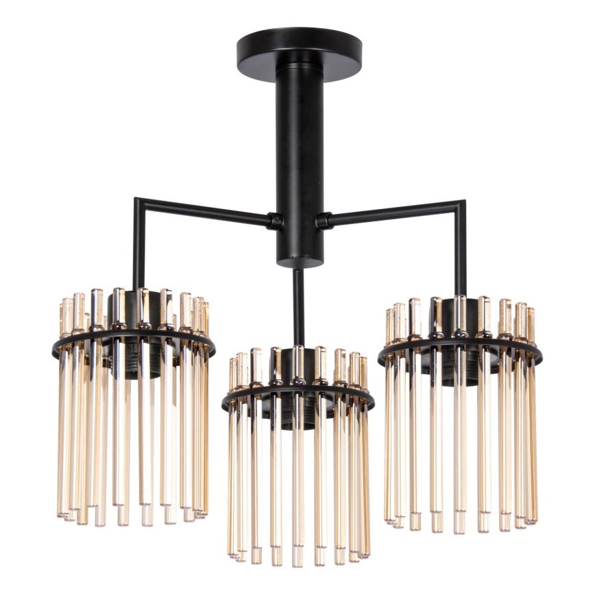 Suspension-barre 3xE27/60W/230V noir/beige