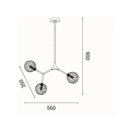 Suspension-barre 3xG9/15W/230V gris