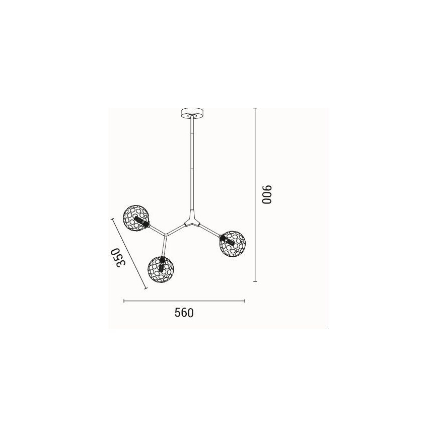 Suspension-barre 3xG9/15W/230V gris