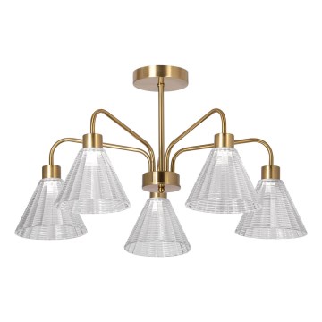 Suspension-barre 5xE27/60W/230V doré