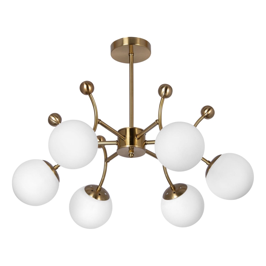 Suspension-barre 6xE27/60W/230V doré