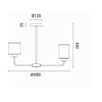 Suspension-barre 6xE27/60W/230V