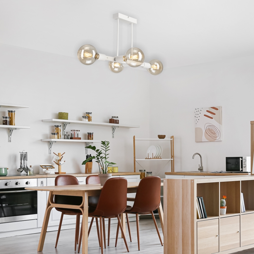 Suspension-barre ASTRID 4xE27/60W/230V blanc
