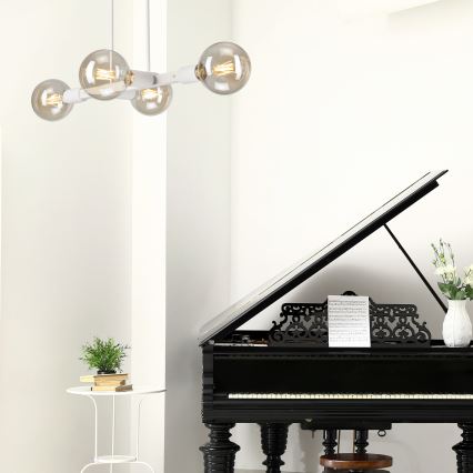 Suspension-barre ASTRID 4xE27/60W/230V blanc