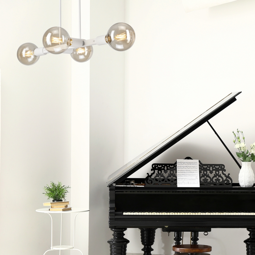 Suspension-barre ASTRID 4xE27/60W/230V blanc