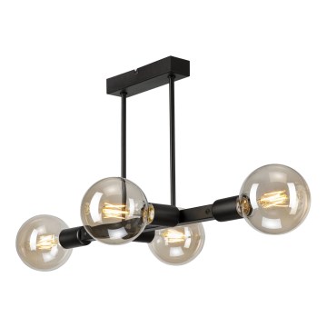 Suspension-barre ASTRID 4xE27/60W/230V noir